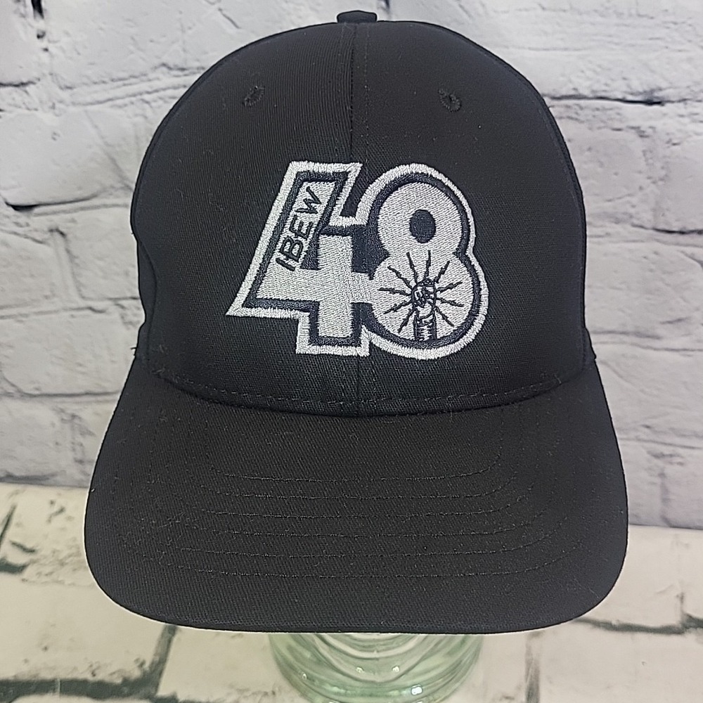 IBEW 48 The Electricians Labor Union Snapback Hat Mens Black Ball Cap